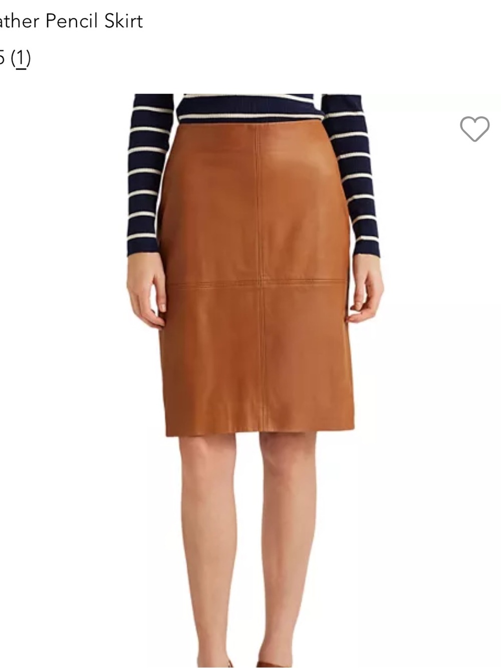 NWT FLAW Lauren Ralph Lauren 100% Lamb Leather Pencil Skirt